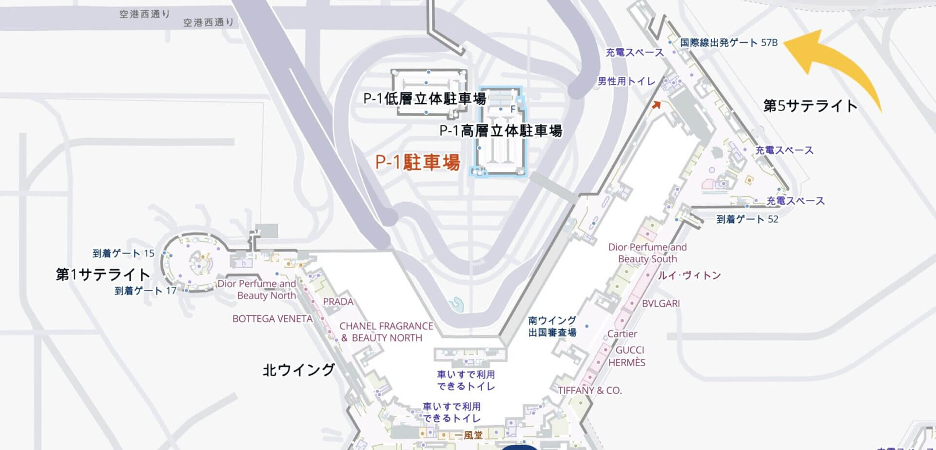 成田空港第1ターミナルマップ